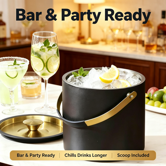 Insulated Stainless Steel Ice Bucket Set