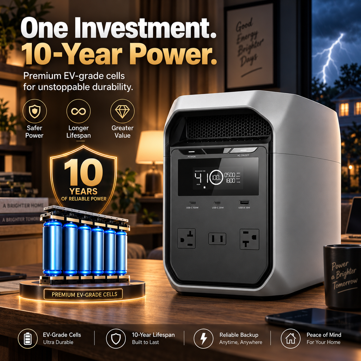 Large Capacity + Fast Charging = Endless Power, Anywhere, Anytime